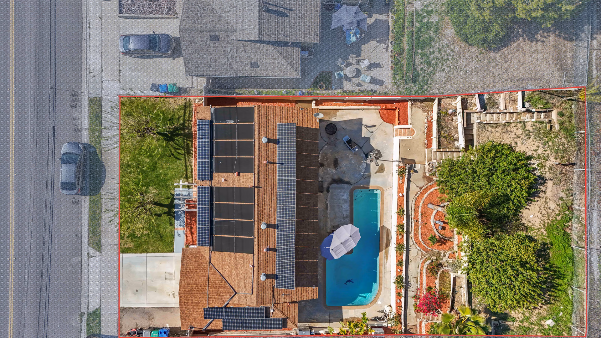 Aerial view of San Diego residential neighborhood subject to AB 1482 rent increase caps